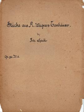 โน๊ต Piano เพลง Stucke ous R. Wagners Tanhauser By Fritz Spindler