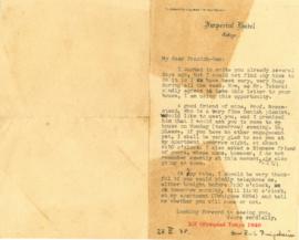 จดหมายจาก Mr. Hans E. Pringsheim ถึง Prasidh