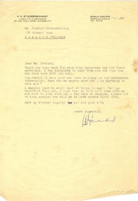 จดหมายจาก Mr. Hans E. Pringsheim  ถึง Mr. Prasidh Silapabanleng