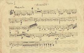 โน้ตเพลง รำกระทบไม้ : Violin 1 part (ต้นฉบับลายมือ)